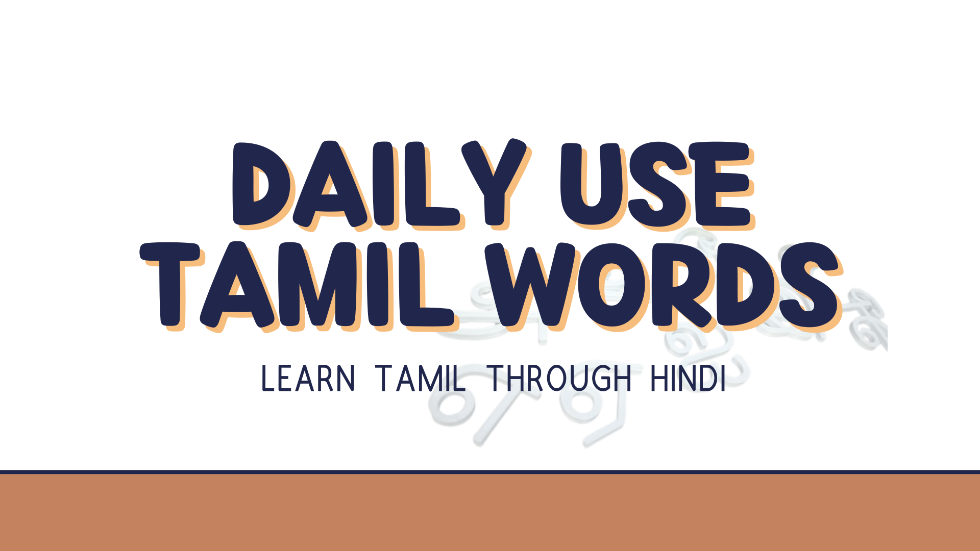 100 Tamil Words Through Hindi